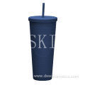 Creative Large Capacity Double Plastic Straw Cup 710ml Durian Cup Portable Diamond Cup